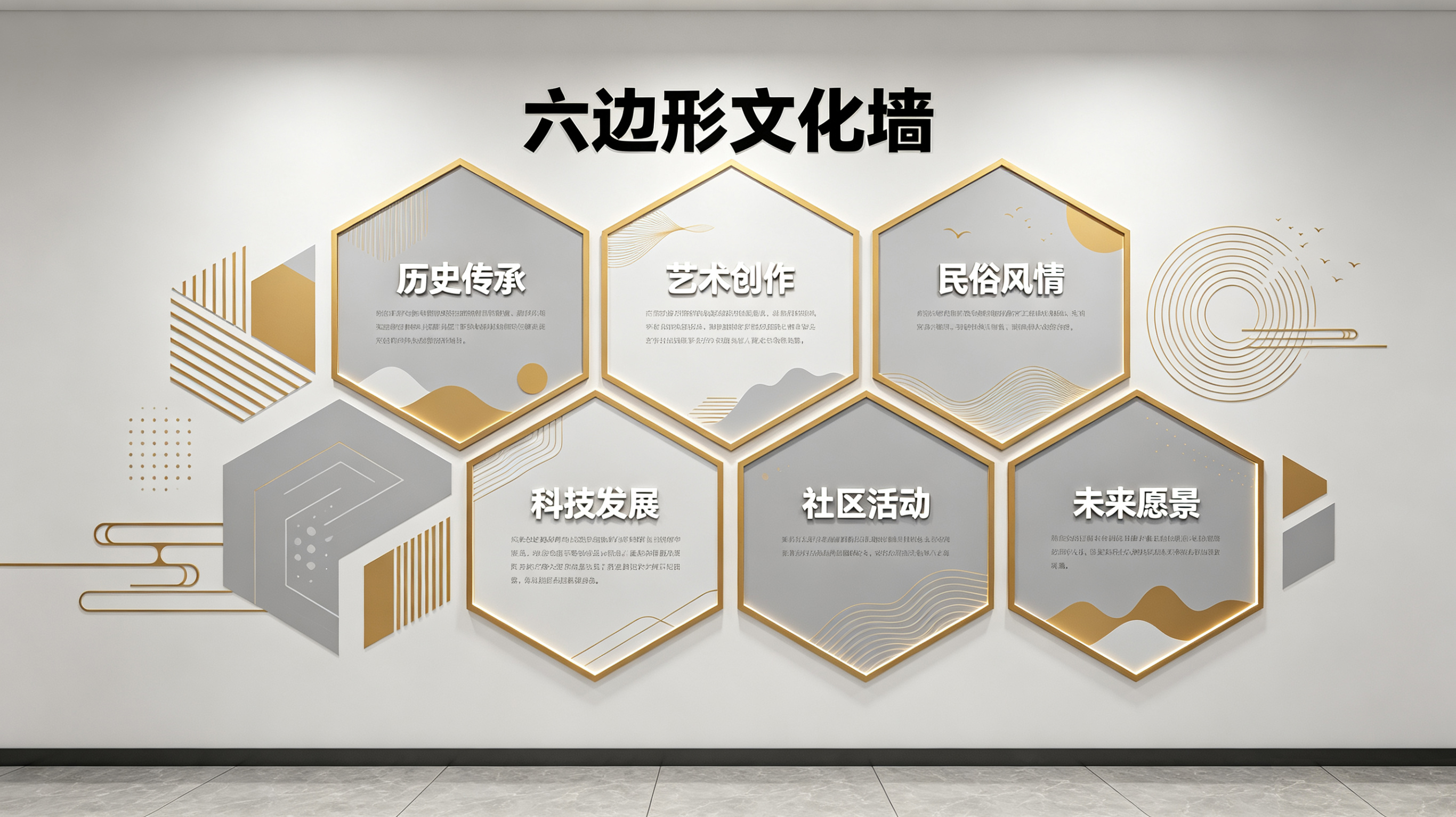 建德企业文化墙 | 六边形信息美学